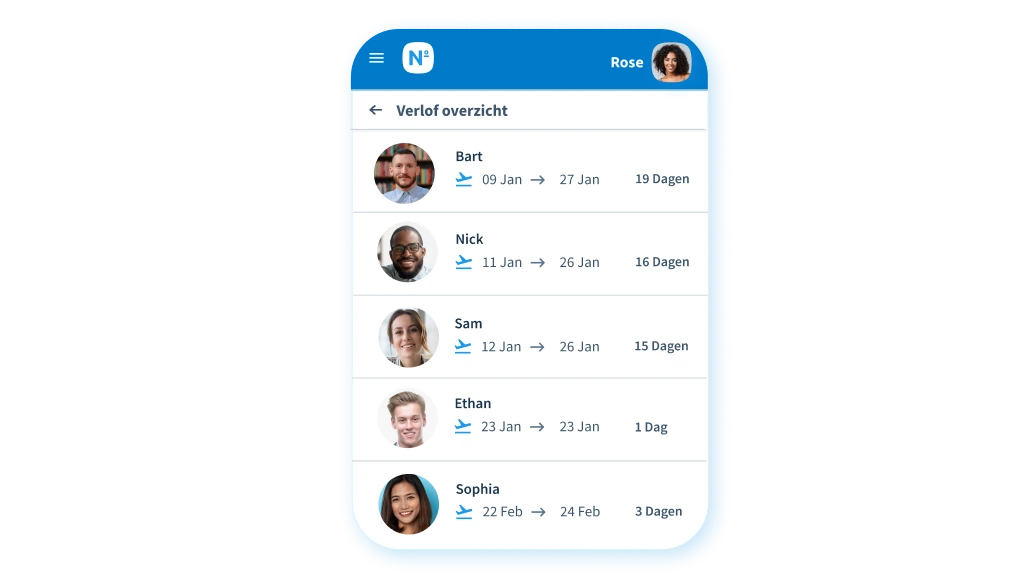 NMBRS: Check of je collega’s weg zijn, voordat je je verlof indient